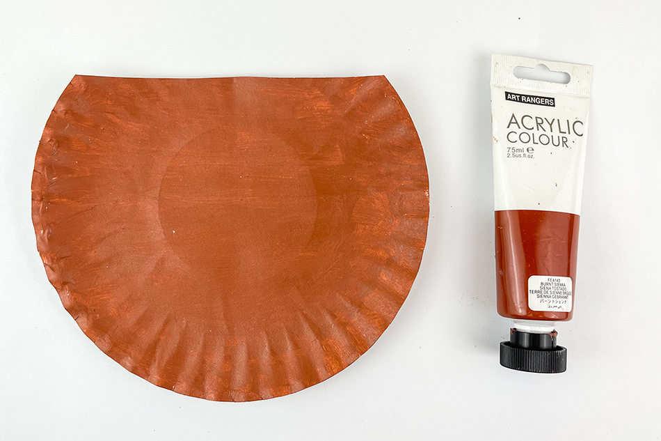 Gingerbread House Paper Plate Craft Step 1