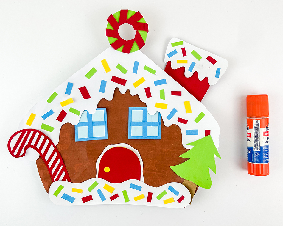 Gingerbread House Paper Plate Craft Step 9