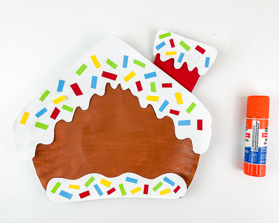 Gingerbread House Paper Plate Craft Step 7