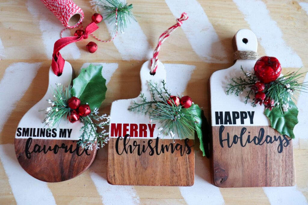 Holiday Wooden Cutting Board Signs by Home Made Heather