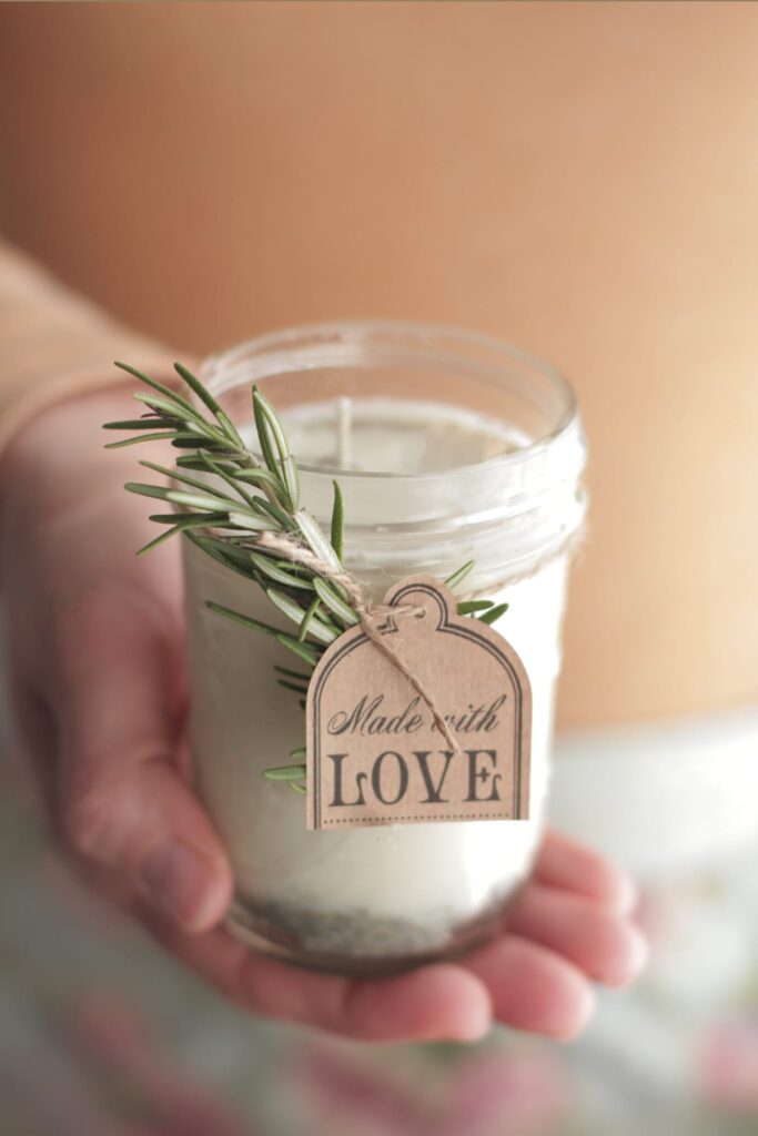 Homemade Candles with Natural Lavender Rosemary Scent by Live Simply