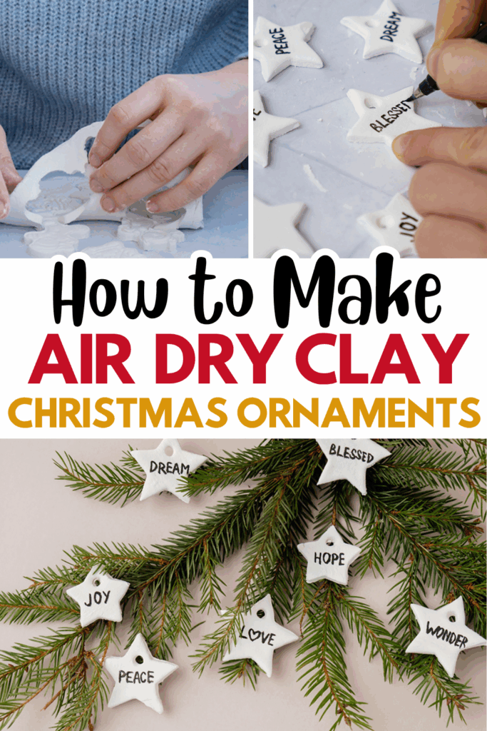 How to Make Air Dry Clay Christmas Ornaments with Personalized Messages for the Christmas Tree