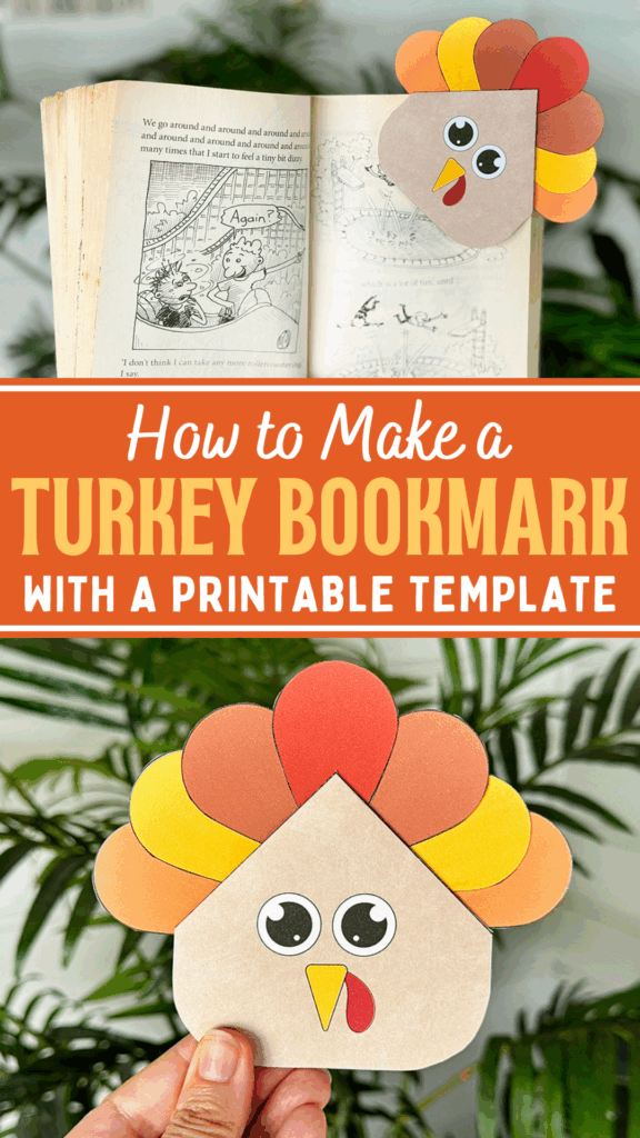 How to Make a Printable Turkey Corner Bookmark Craft for Kids
