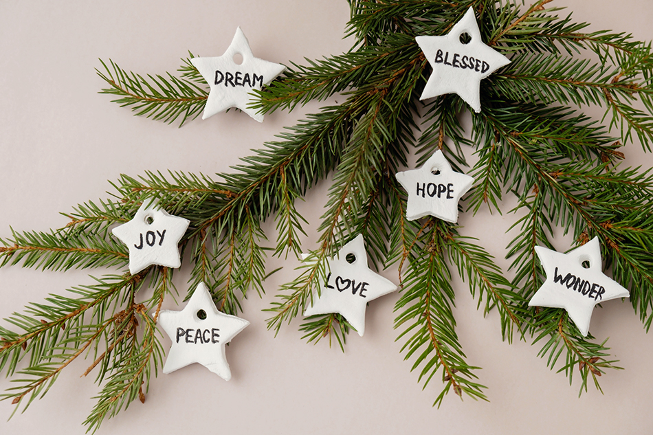 How to make your own air dry clay Christmas ornaments