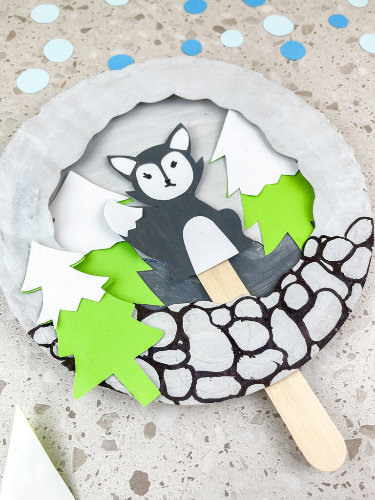 Moving Fox Paper Plate Winter Craft for Kids