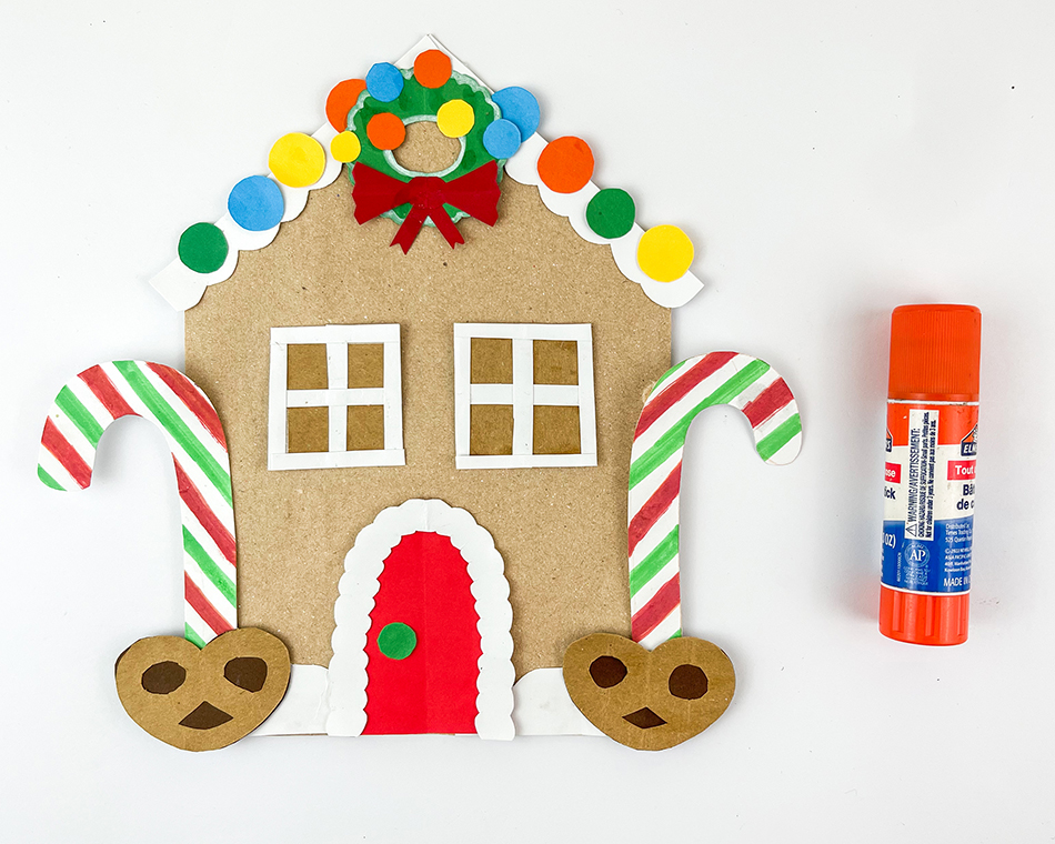 Paper Bag Gingerbread House Step 10