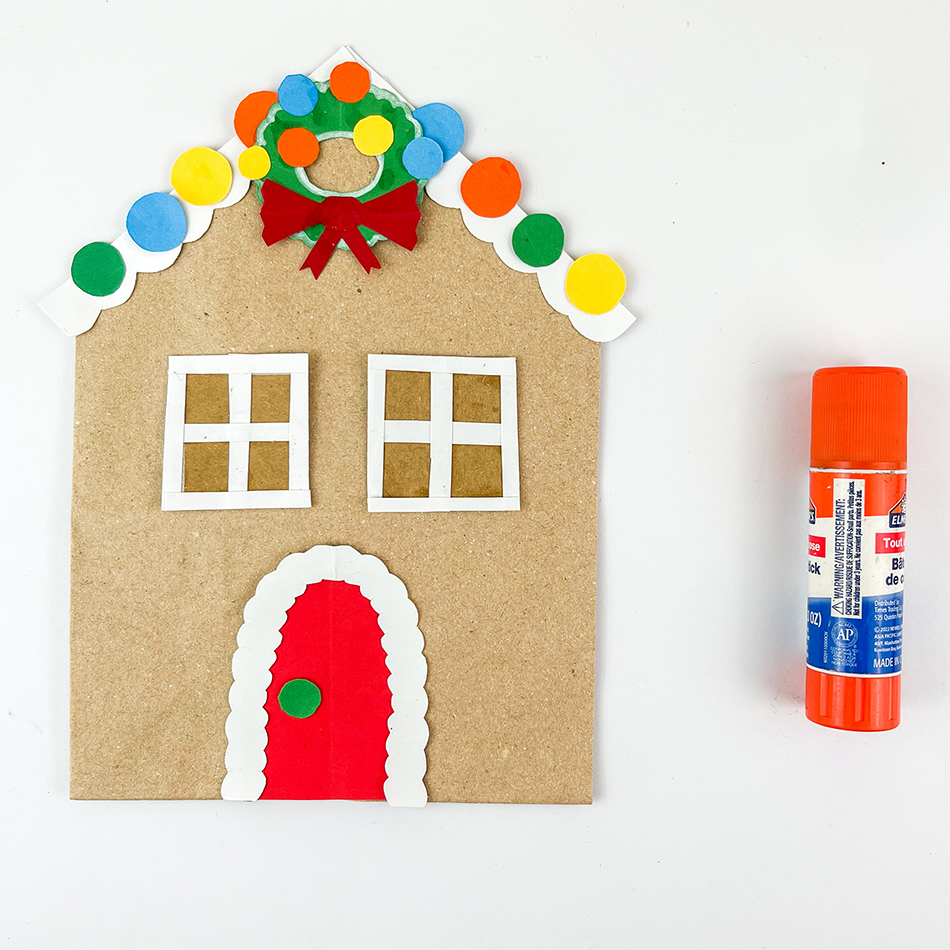 Paper Bag Gingerbread House Step 8
