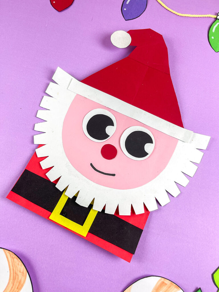 Paper Bag Santa Craft for Kids