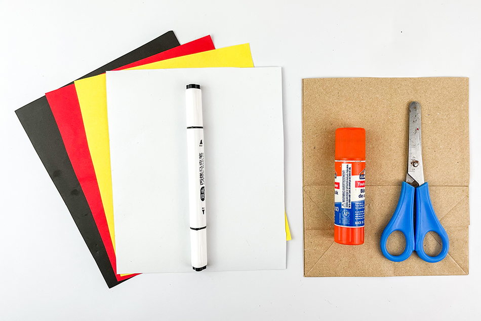 Paper Bag Santa Materials