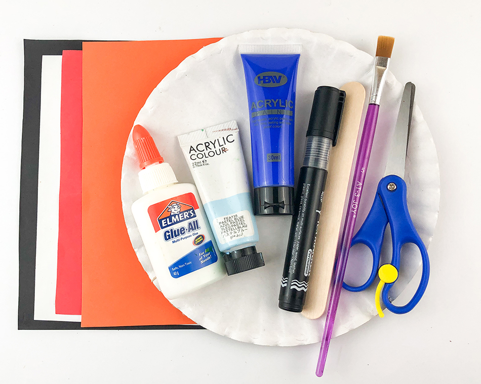 Paper Plate Penguin Igloo Materials