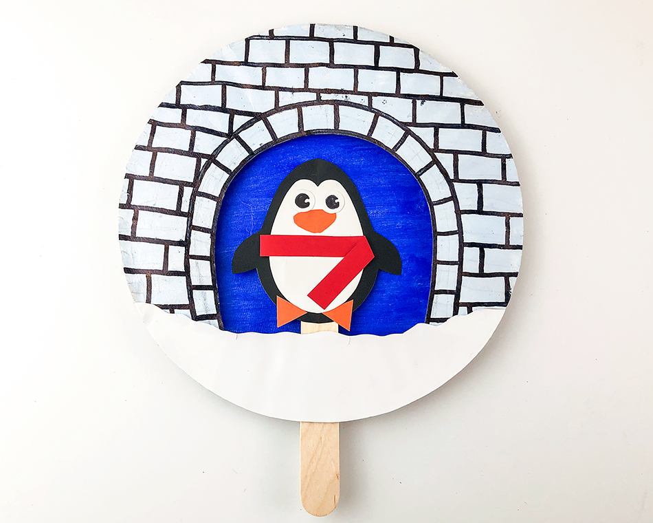 Paper Plate Penguin Igloo Step 11