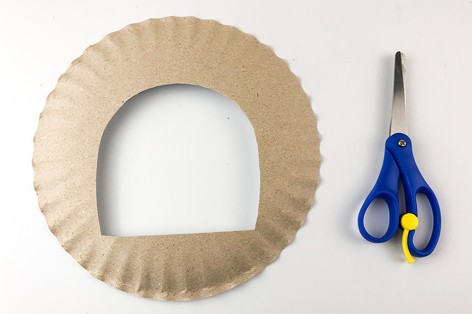 Paper Plate Penguin Igloo Step 2