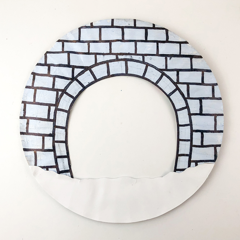 Paper Plate Penguin Igloo Step 4