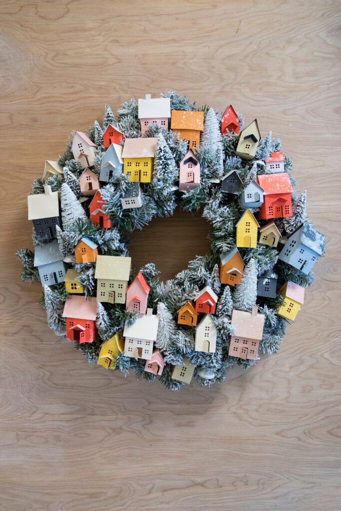 Paper Village Wreath by Delia Creates