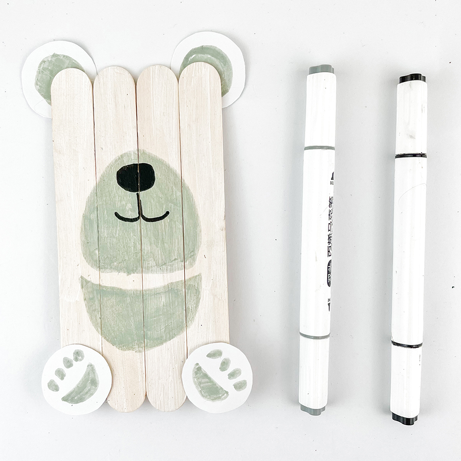 Polar Bear Popsicle Stick Craft Step 4