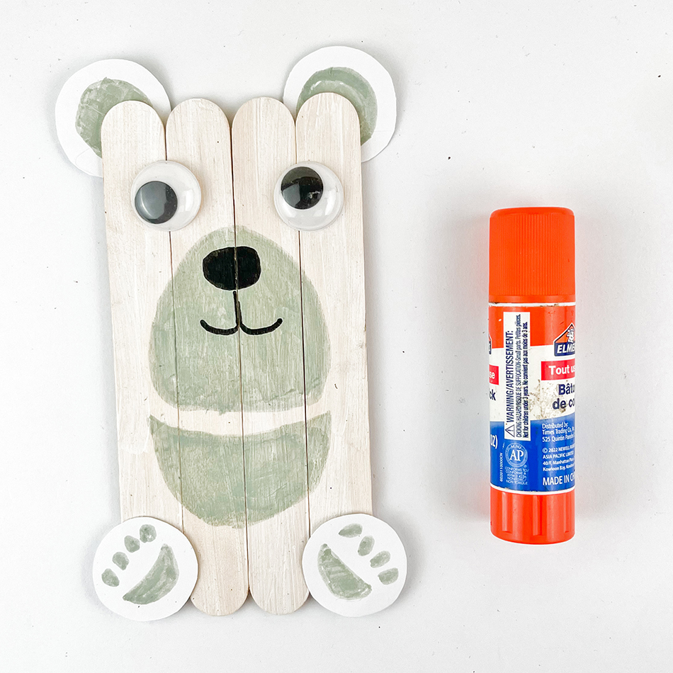 Polar Bear Popsicle Stick Craft Step 5