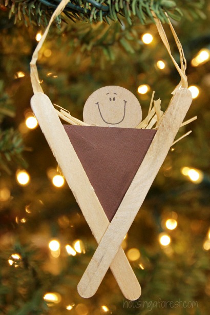 Popsicle Stick Manger Craft by Housing a Forest