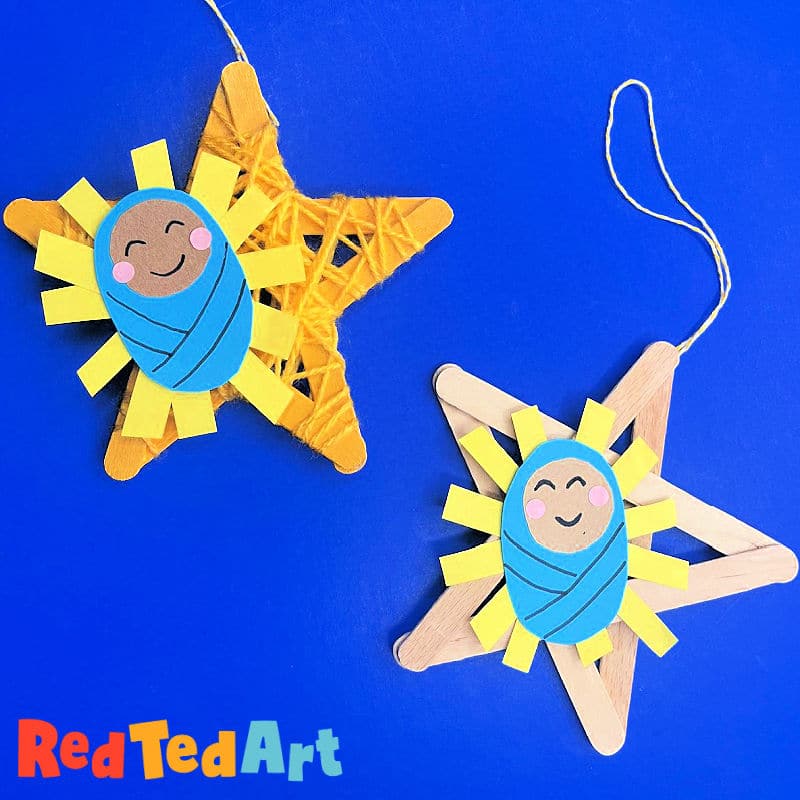Popsicle Stick Nativity Star Ornament by Red Ted Art