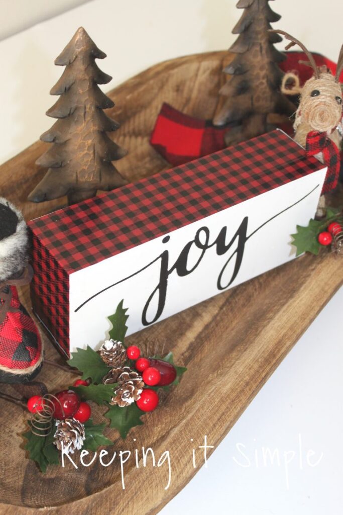 Red Buffalo Plaid Joy Christmas Block by Keeping it Simple Crafts