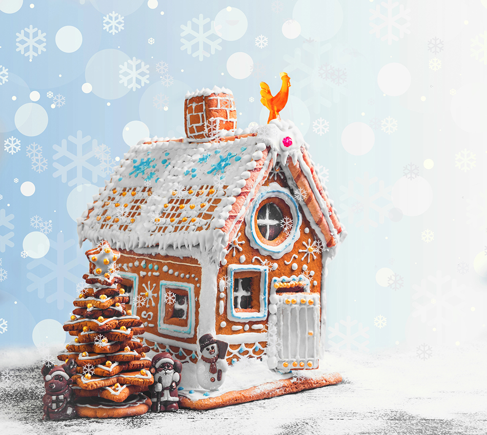 Rustic Farmhouse Gingerbread House with Chimney 