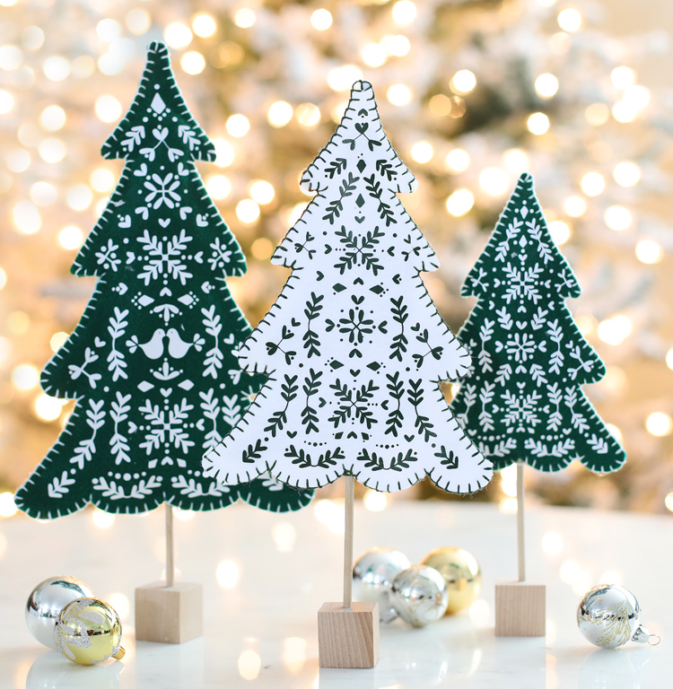 Scandinavian Felt Christmas Trees by the Craft Patch Blog