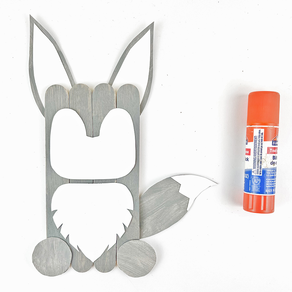 Winter Arctic Fox Popsicle Stick Craft Step 5