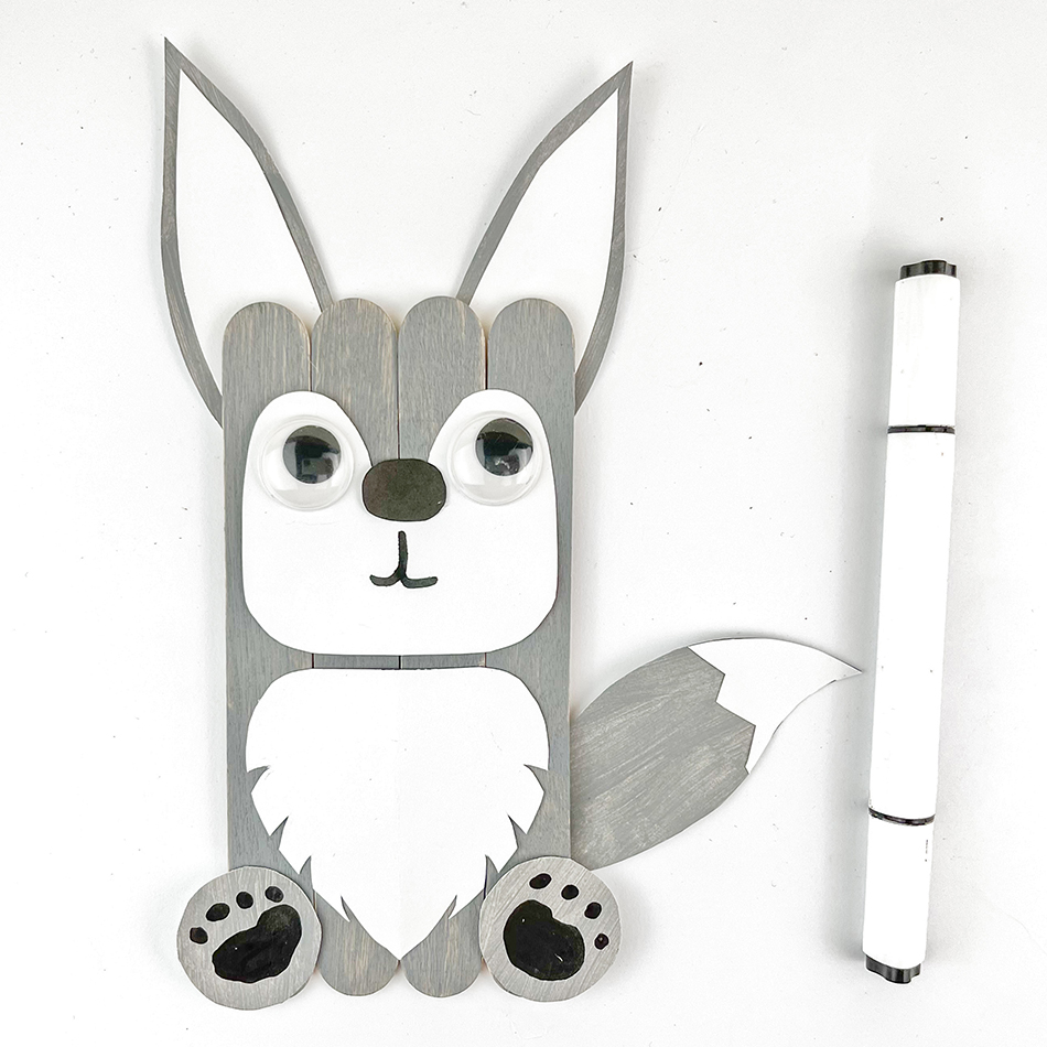 Winter Arctic Fox Popsicle Stick Craft Step 6