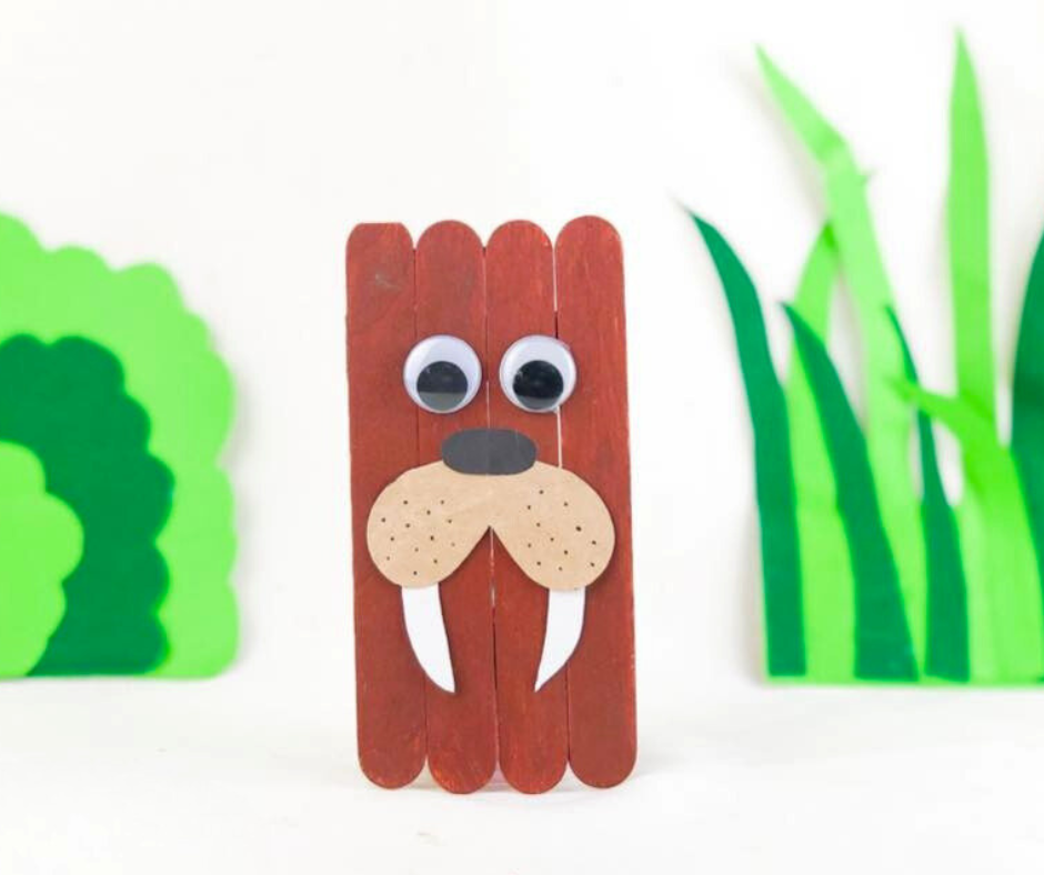 Winter Arctic Walrus Popsicle Stick Craft for Kids