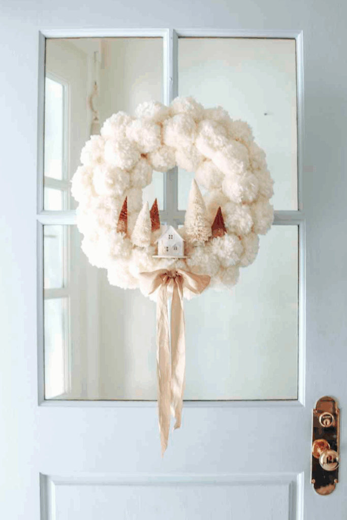 Winter Pom Pom Wreath DIY by Modern Glam