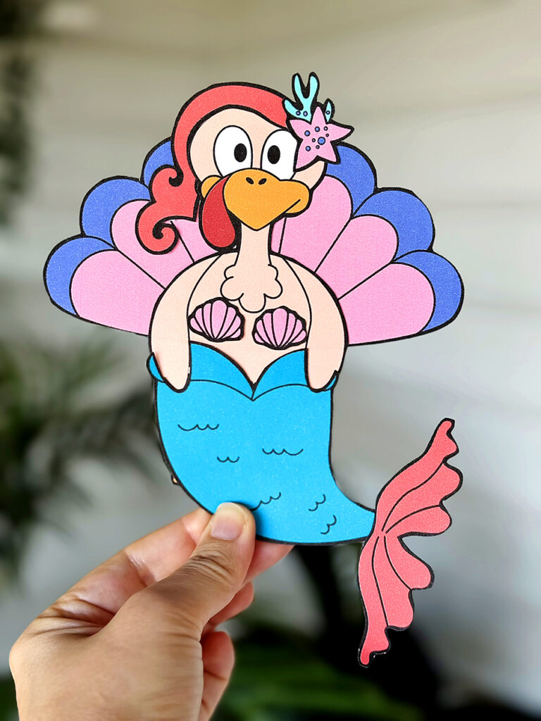 mermaid turkey disguise craft for kids