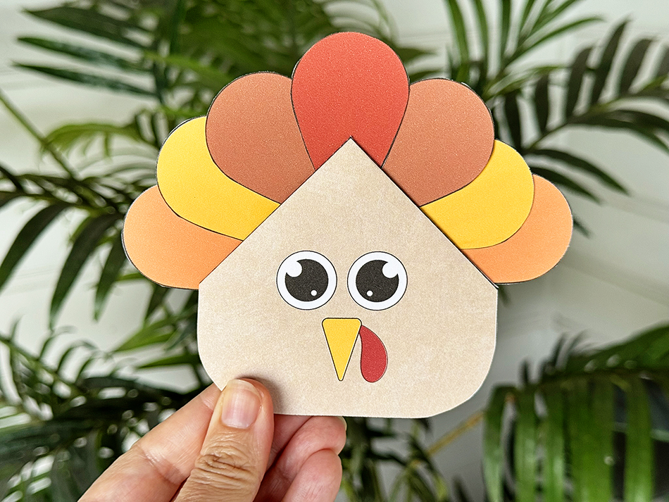 thanksgiving turkey bookmark craft template for kids