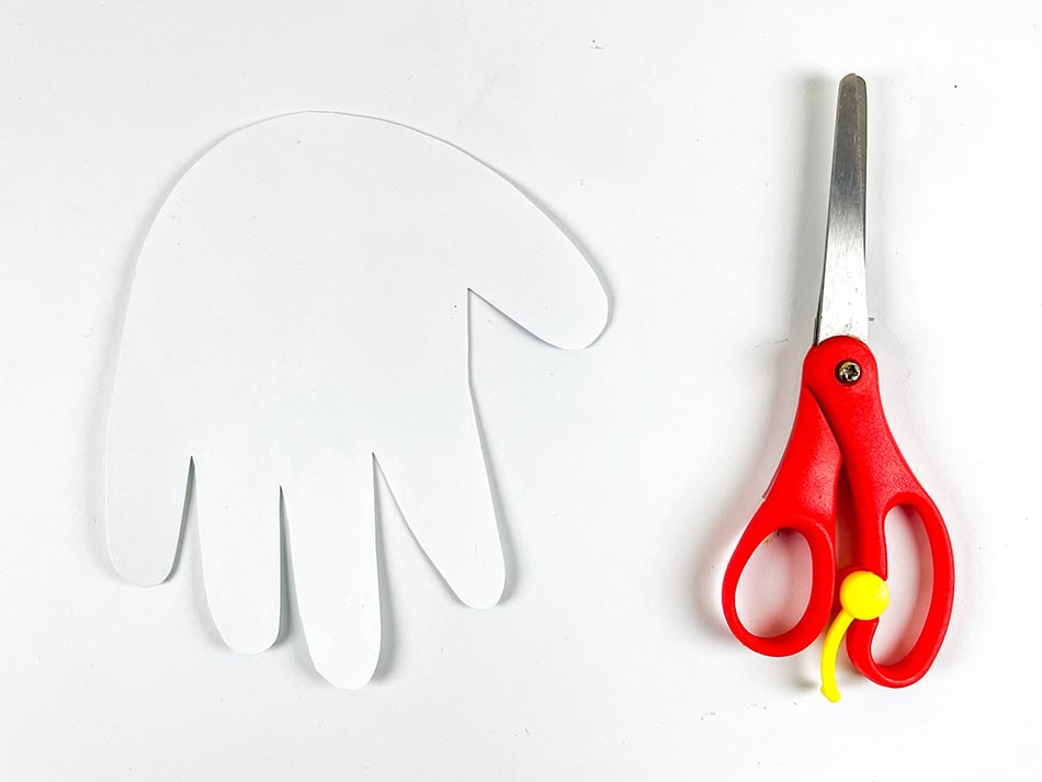 Arctic Fox Handprint Craft Step 1