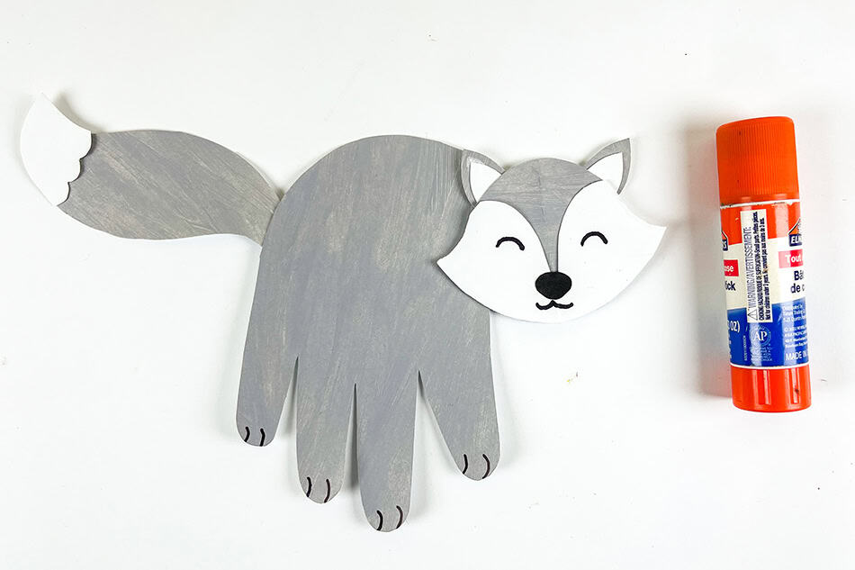 Arctic Fox Handprint Craft Step 10