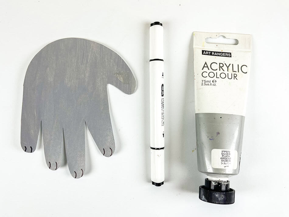 Arctic Fox Handprint Craft Step 2