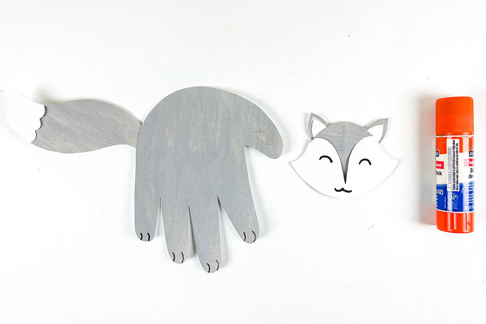 Arctic Fox Handprint Craft Step 8