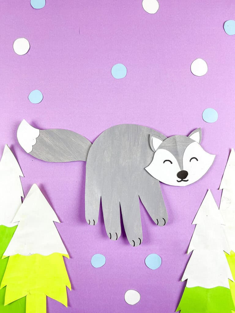 Arctic Fox Handprint Winter Craft for Kids