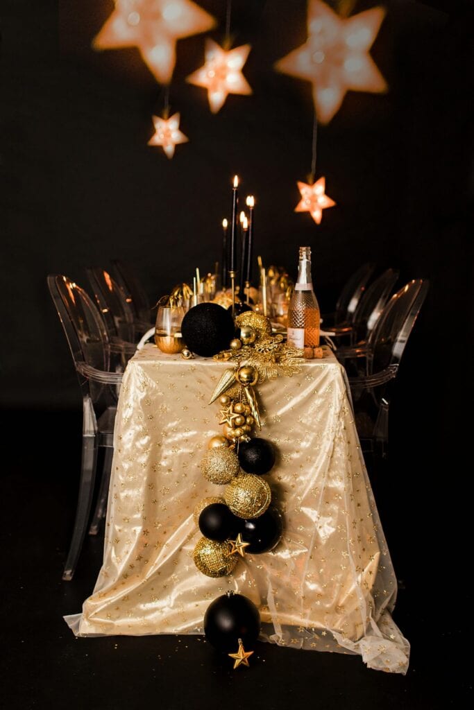 Black and Gold New Year's Eve Party Ideas by Home with Holliday