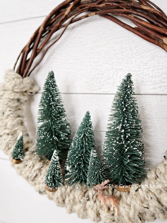 Bottle Brush Tree Wreath by the Crazy Craft Lady