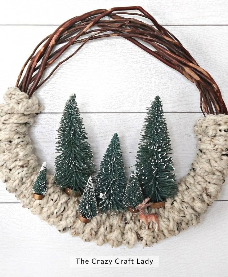 Bottle Brush Tree Wreath by the Crazy Craft Lady