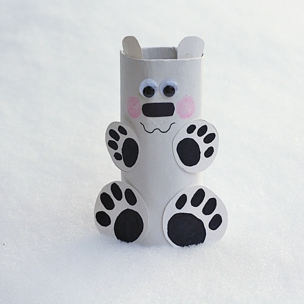 Cardboard Tube Polar Bear Craft by Crafts by Amanda