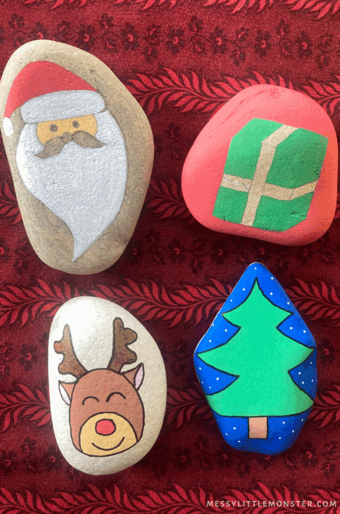 Christmas Rock Painting Messy Little Monster