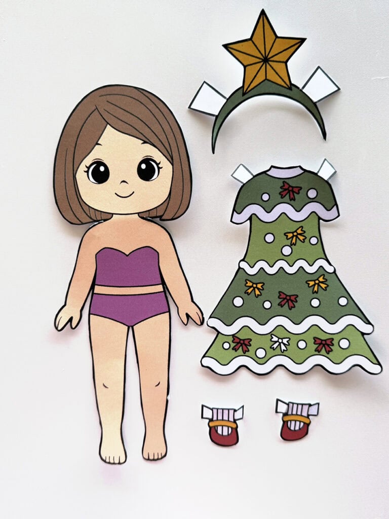 Christmas Tree Outfit Dress Up Doll Step 1