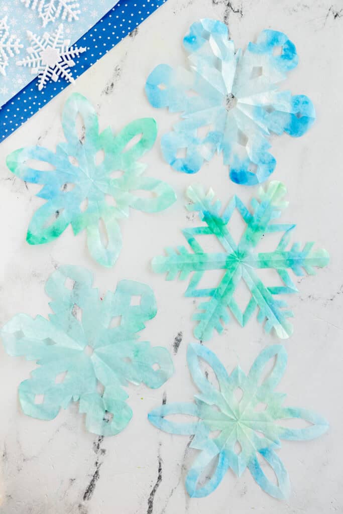 Coffee Filter Snowflakes by Made to be a Momma