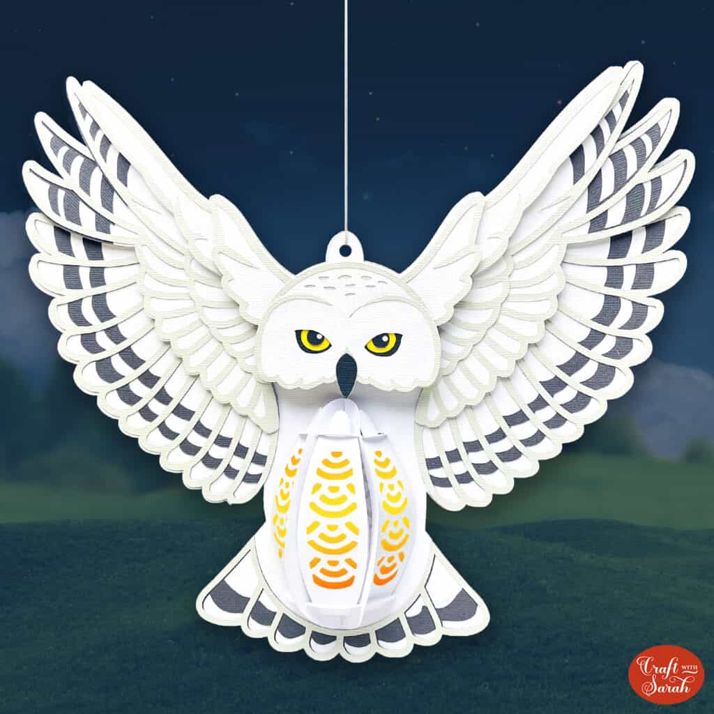 Cricut Snowy Owl Lantern by Craft with Sarah