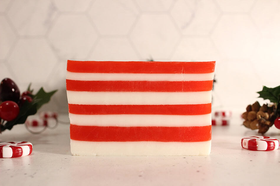 DIY Candy Cane Soap Christmas Gift for Her