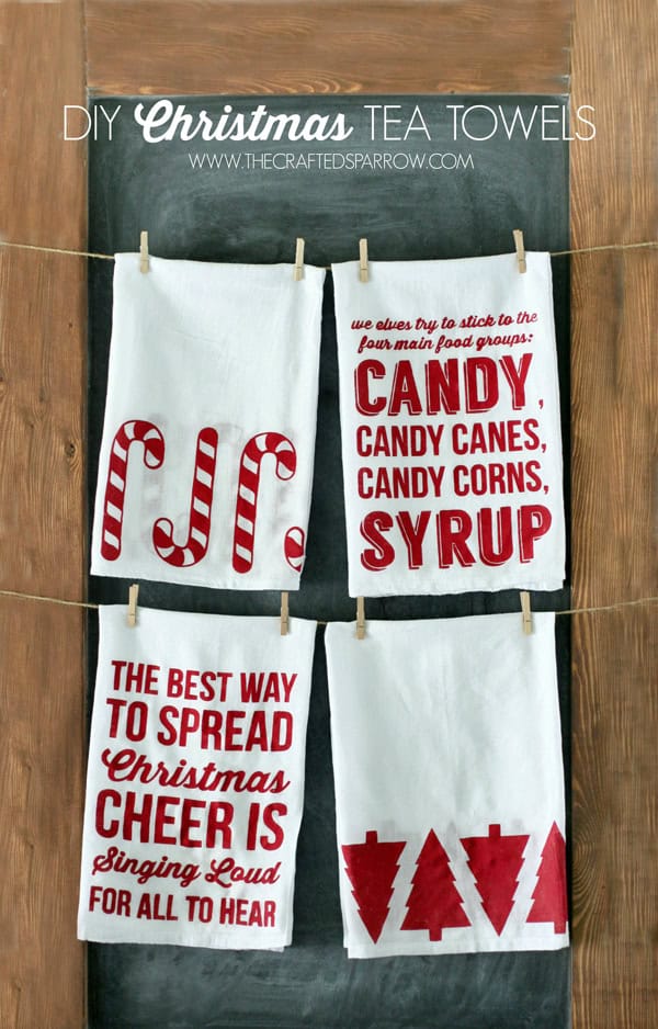 DIY Christmas Tea Towels by The Crafted Sparrow