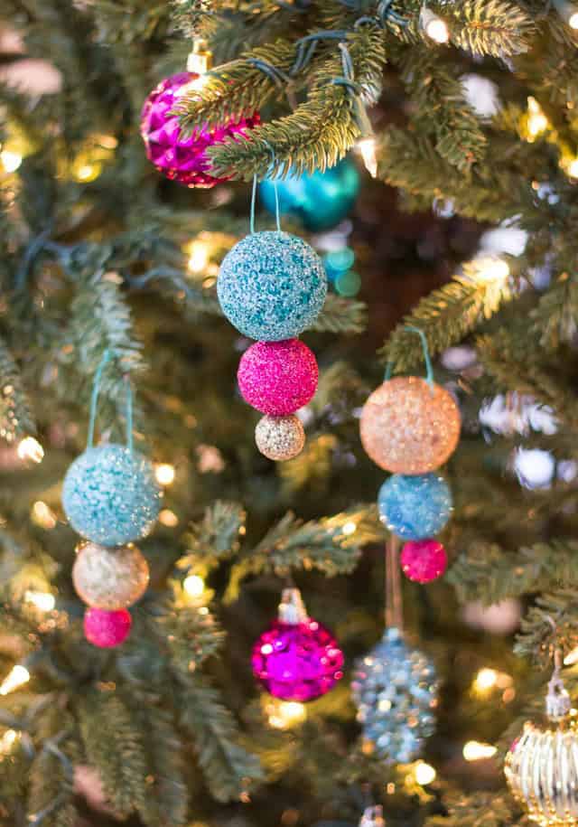 DIY Glitter Ball Ornaments by Design Improvised