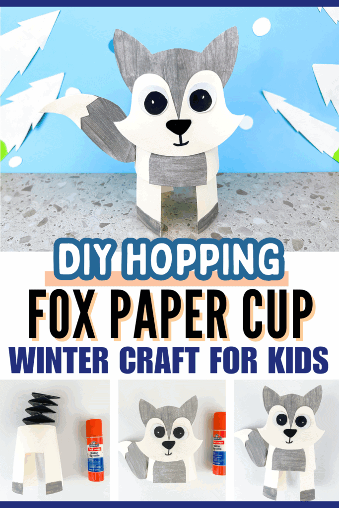 DIY Hopping Fox Paper Cup Winter Craft for Kids to Make