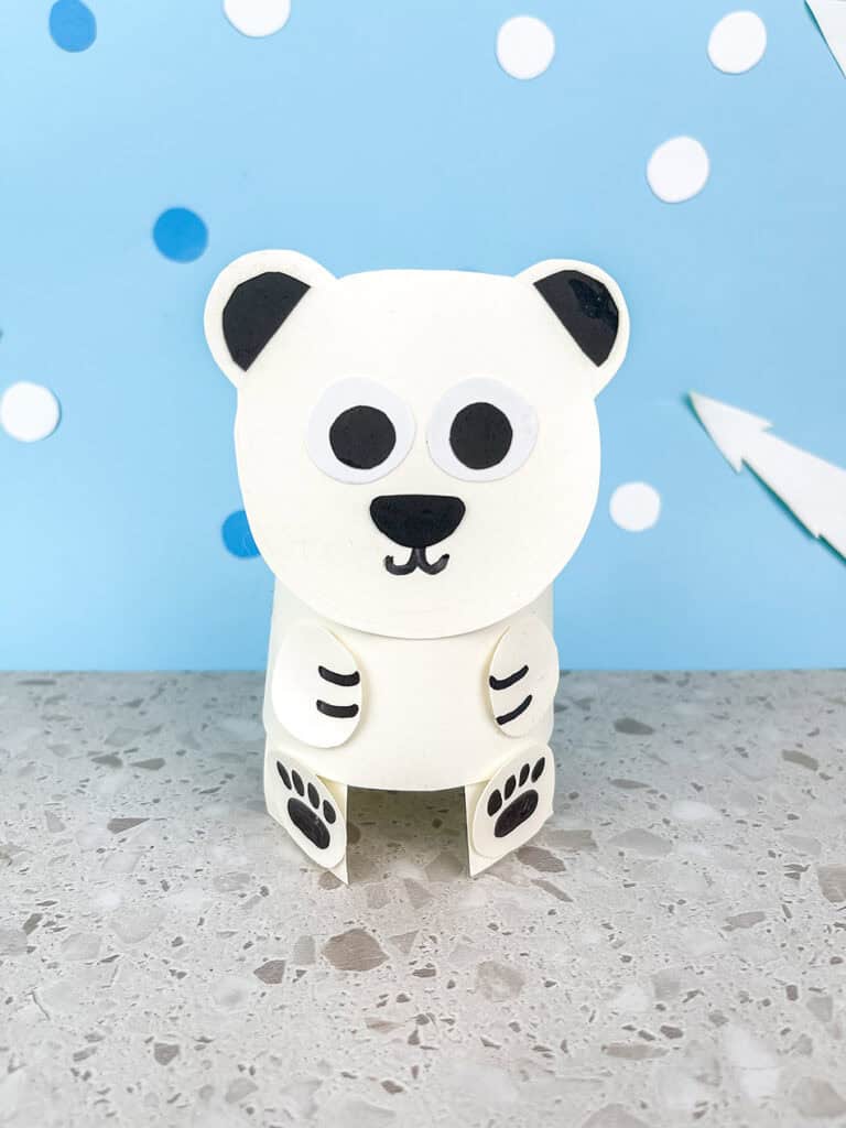 DIY Hopping Paper Cup Winter Arctic Polar Bear Craft for Kids to Make
