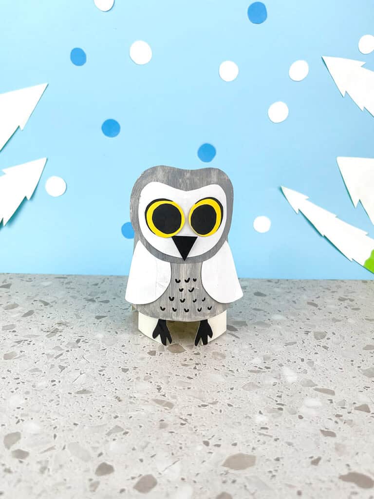 DIY Hopping Paper Cup Winter Owl Craft for Kids to Make